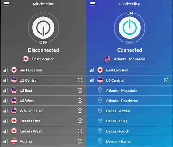 Windscribe Free Server List