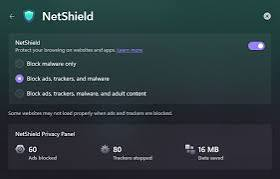 NetShield Settings — Ad and Malware Blocking